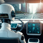 【これからどうなる自動運転！】自動運転の世界で必要不可欠になる”画像認識”、どう活用されているの？｜第3回 自動運転を実現する技術 後編 - Humanoid robot driving autonomous car, future technology concept