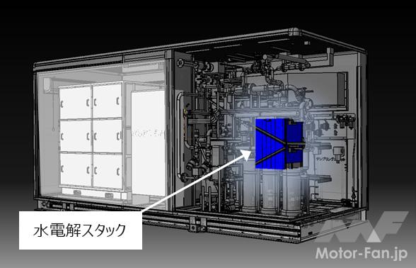 「トヨタ「MIRAI」の技術を活かした水電解装置の稼働をデンソー福島工場にて開始。「水素地産地消」モデル構築を目指す」の2枚目の画像