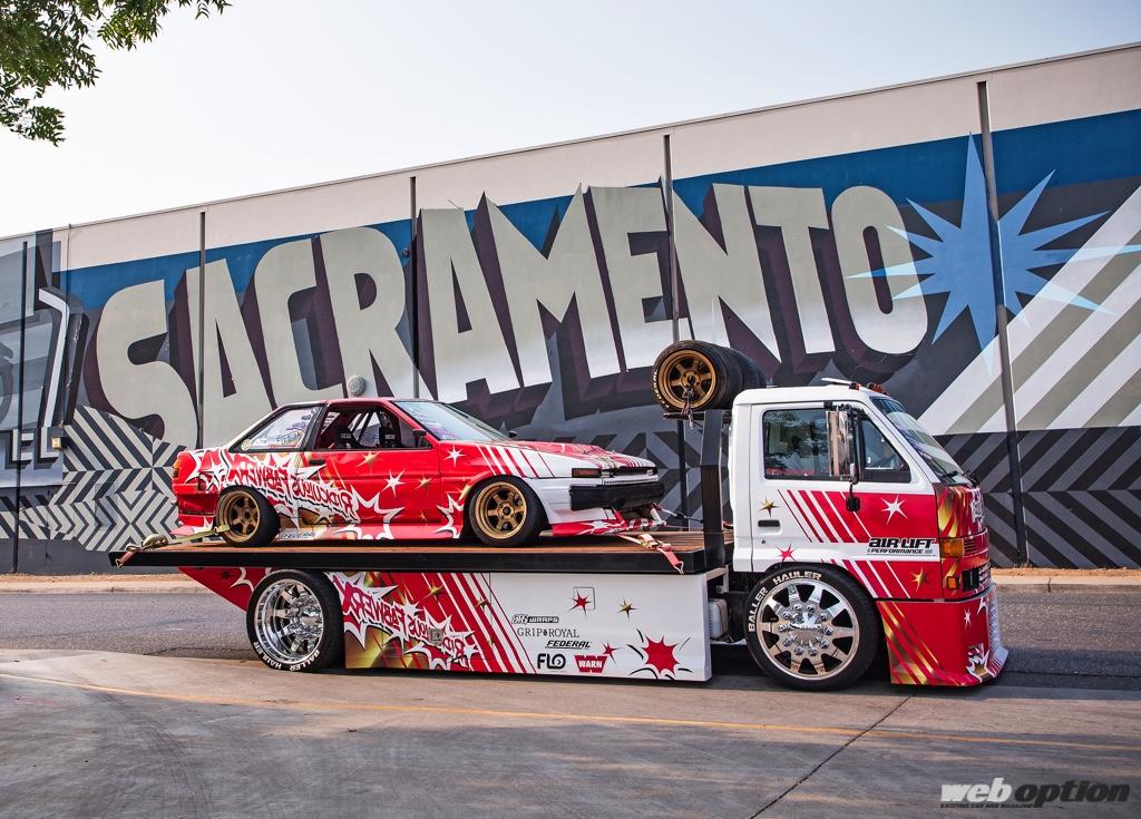 ハチロクも積載車もお揃いのシャコタン仕様でキメ アメリカのドリフト野郎は派手すぎる Web Option ウェブ オプション ハチロクも積載車もお揃いのシャコタン仕様でキメ アメリカのドリフト野郎は派手すぎる Web Option ウェブ オプション