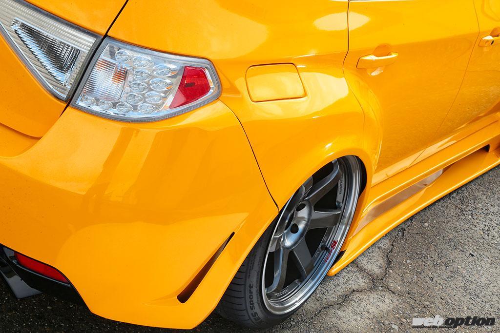 低さを極めたgrf型インプレッサの勇姿 各部の徹底したスムージング処理も見どころだ Web Option ウェブ オプション