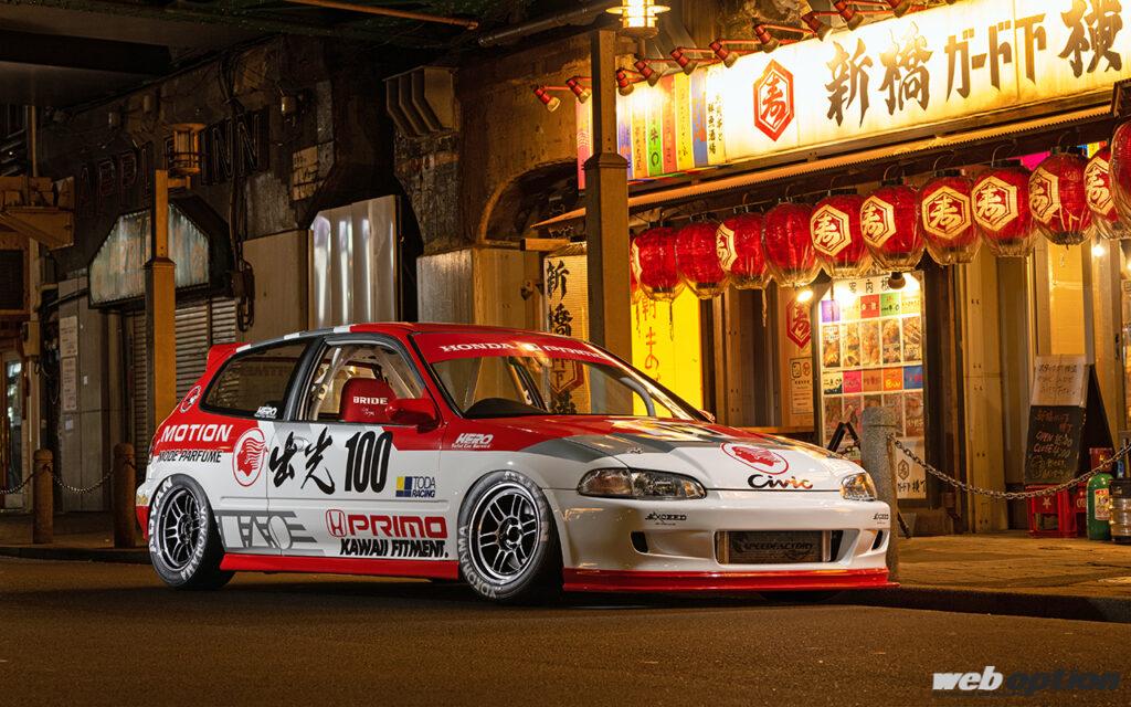 「出光カラーが似合いすぎ問題!」トラックスタンスの真髄に触れる若きプライベーターのEG6シビックに迫る | web option(ウェブ オプション)