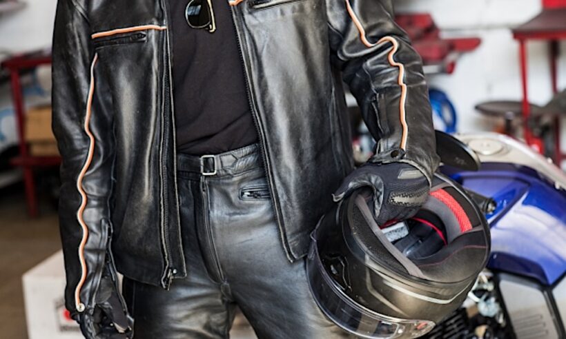 バイク用革製ジャケットの写真