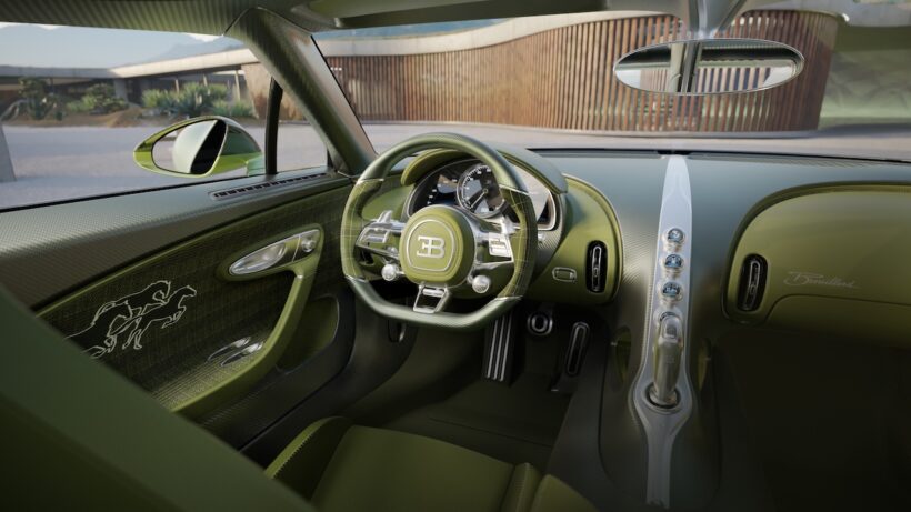 ワンオフモデル「ブガッティ ブルイヤール」のコクピット。