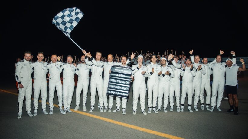 「コンセプト AMG GT XX」が耐久走行記録チャレンジを実施し、7日間13時間24分7秒で4万75kmを走破した。