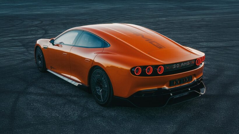 耐久走行チャレンジを敢行した「コンセプト AMG GT XX」。