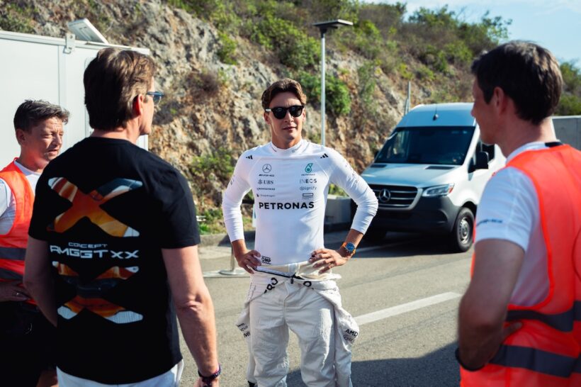 今回の耐久チャレンジには、メルセデス AMGからF1に参戦するジョージ・ラッセルも参加。コンセプト AMG GT XXのパフォーマンスを大絶賛した。