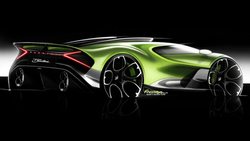 ワンオフモデル「ブガッティ ブルイヤール」のデザインスケッチ。