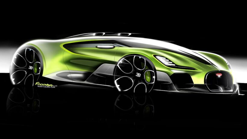 ワンオフモデル「ブガッティ ブルイヤール」のデザインスケッチ。