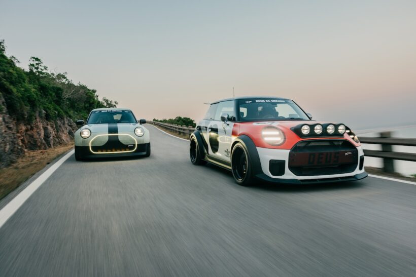 MINIとデウス エクス マキナによるコラボレーションモデル「スケグ（Skeg）」と「マキナ（Machina）」。