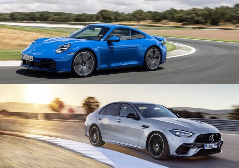 Porsche 911 Carrera × Mercedes-AMG C 63 S E PERFORMANCE