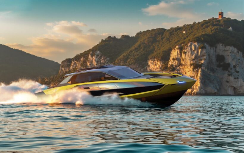 モナコ・ヨットショーで公開された高級ヨット「テクノマール フォー ランボルギーニ 101FT」。