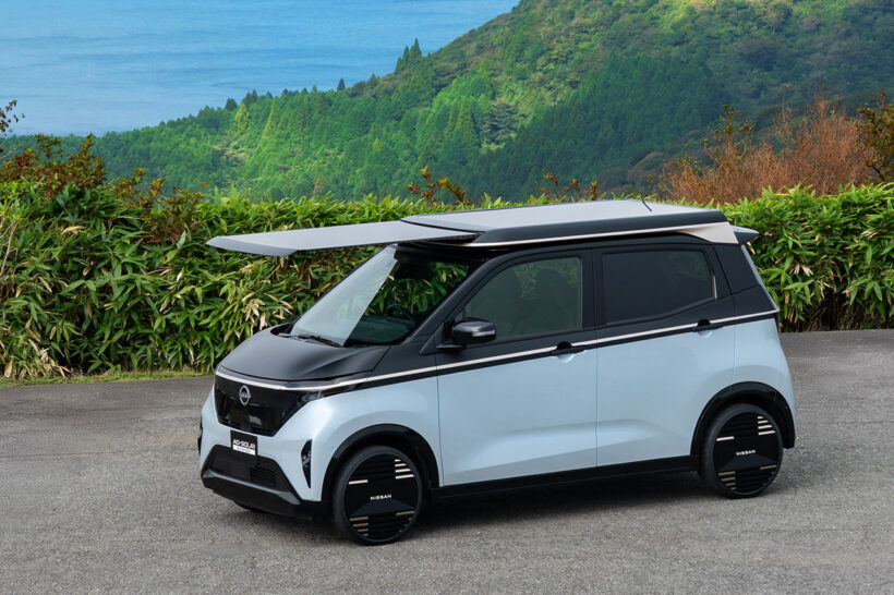 日産が軽EV「サクラ」に車載用電動スライド式ソーラーシステムを