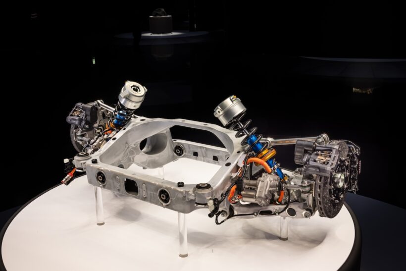 初のフル電動モデル「フェラーリ エレットリカ」の電動パワートレイン。