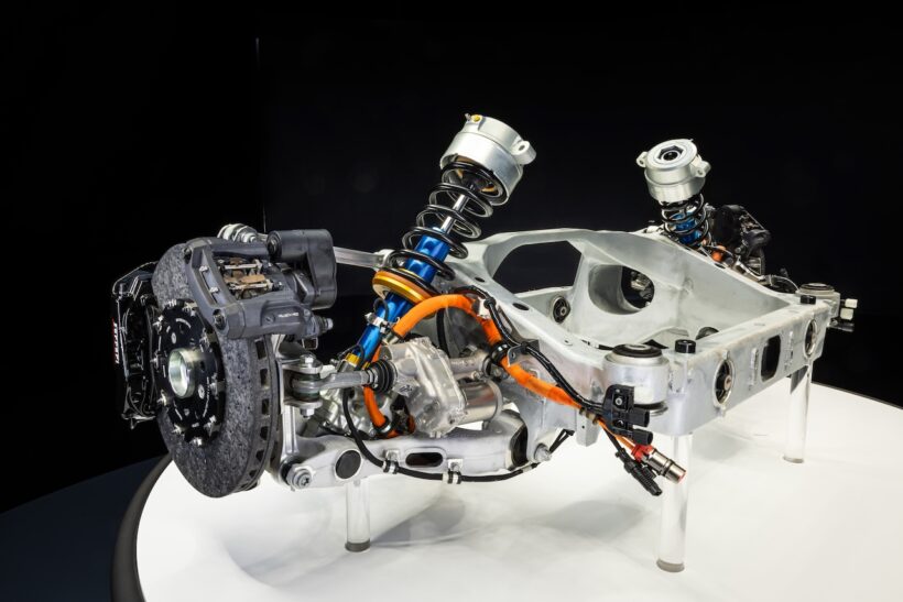 初のフル電動モデル「フェラーリ エレットリカ」の電動パワートレイン。