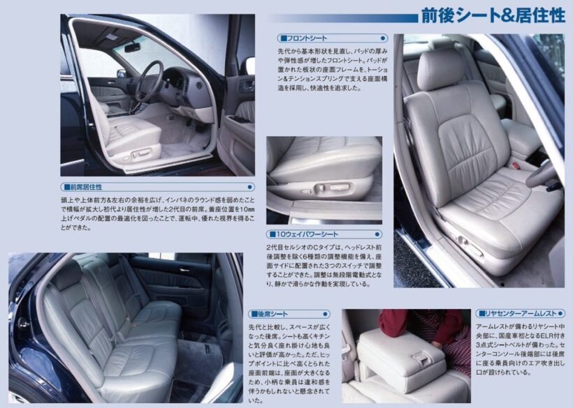 2代目セルシオの前／後席の居住性