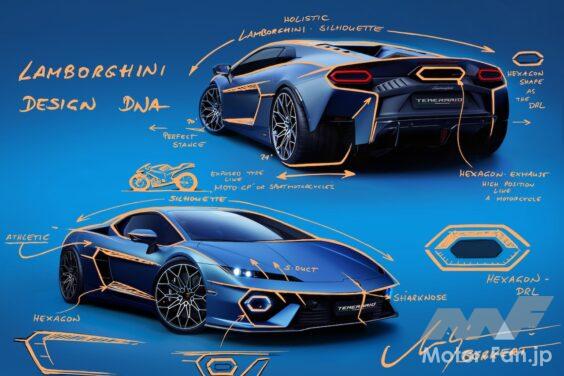 ランボルギーニの貴重なデザインスケッチ。