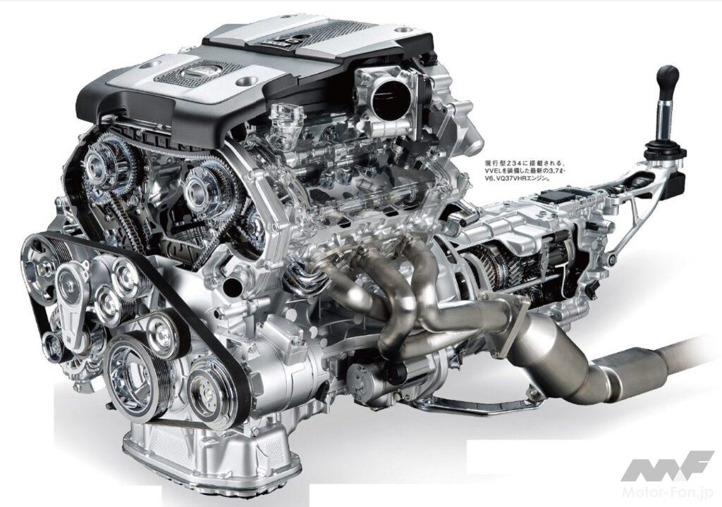 6代目「フェアレディZ(Z34型)」搭載の3.7L V6 DOHC（VQ37VHR型）エンジン