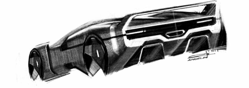 ワンオフモデル「フェラーリ SC40」のデザインスケッチ。