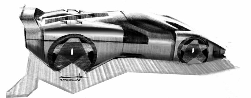 ワンオフモデル「フェラーリ SC40」のデザインスケッチ。