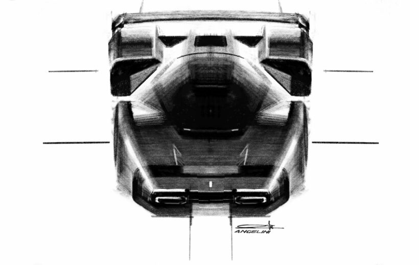 ワンオフモデル「フェラーリ SC40」のデザインスケッチ。