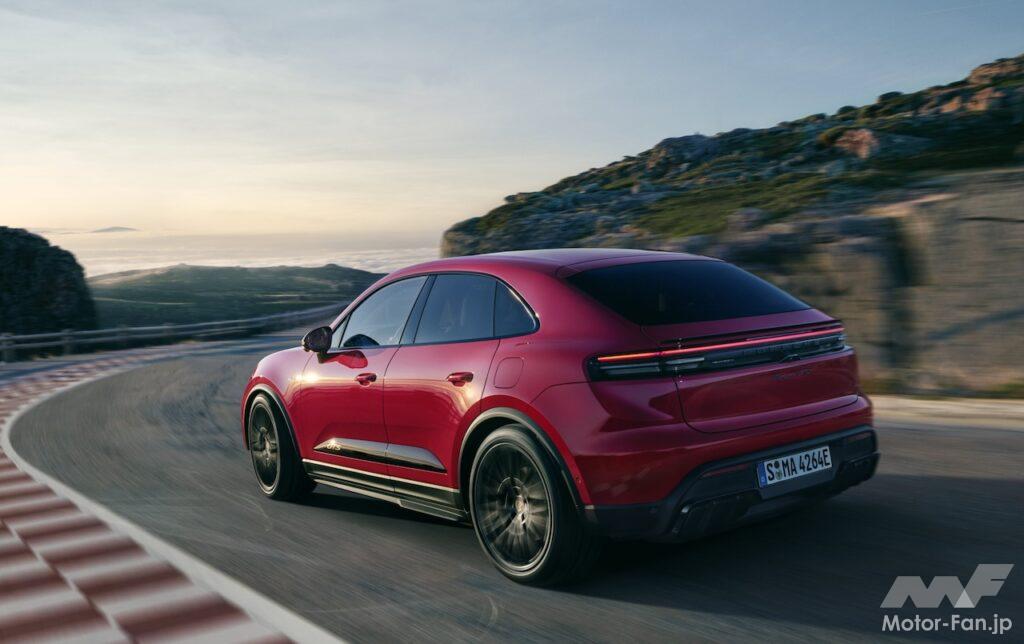 フル電動パフォーマンスSUV「マカン GTS」の走行シーン。