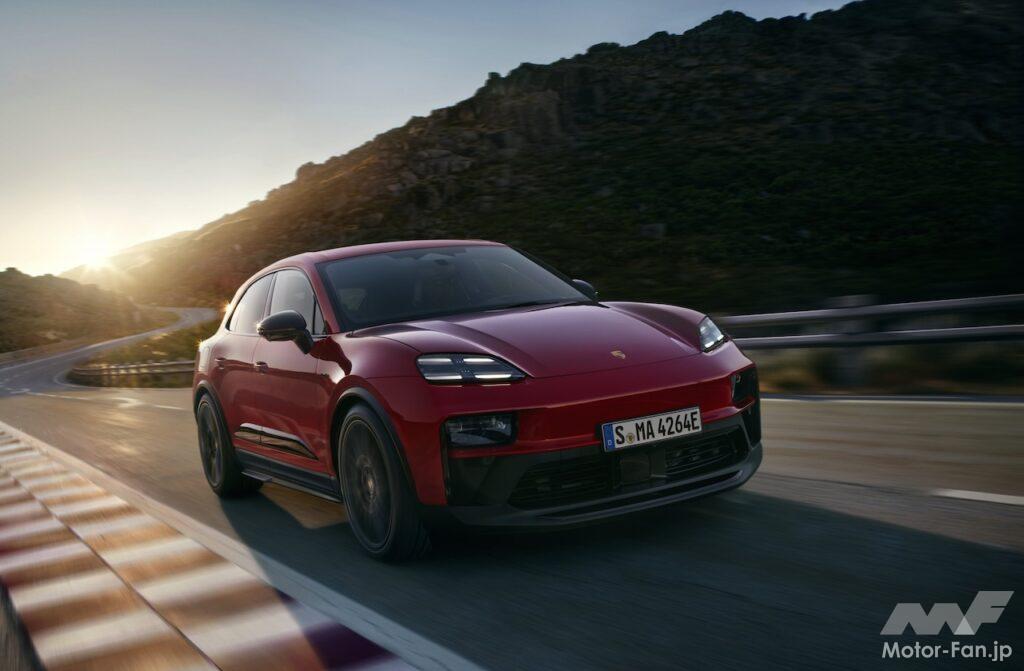 フル電動パフォーマンスSUV「マカン GTS」の走行シーン。