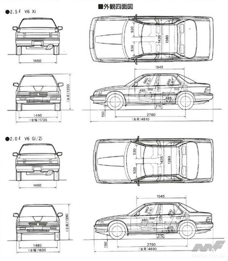 ホンダ初代「レジェンド」のボディサイズ