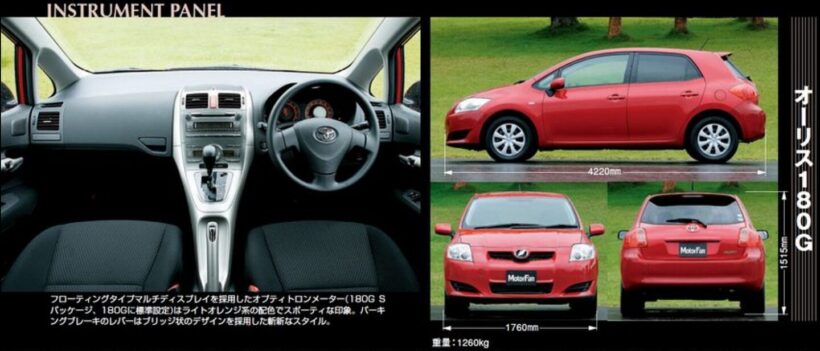 「オーリス」のコクピットとボディサイズ