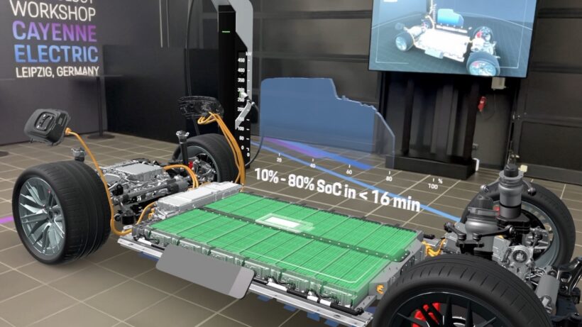カイエン エレクトリックから、ポルシェは一体型フロアプレートした、「ポルシェ・ワイヤレス・チャージング・システム」を導入する。