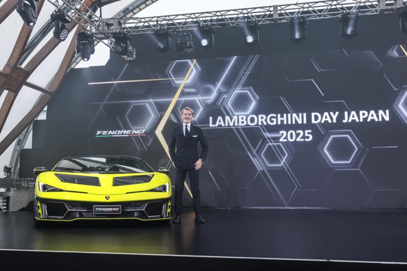 東京有明で開催された「ランボルギーニ・デイ・ジャパン2025」に登壇した、アウトモビリ・ランボルギーニの会長兼CEOステファン・ヴィンケルマン。