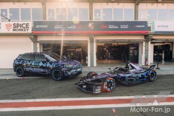 間もなく正式発表される「ポルシェ カイエン エレクトリック」と、フル電動レーシングカー「ポルシェ 99X エレクトリック」。