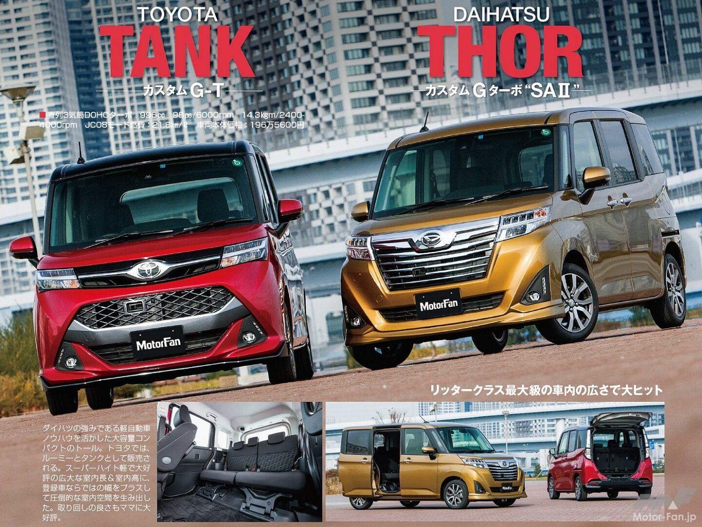 ダイハツのコンパクトハイトワゴン「トール」、トヨタは「ルーミー