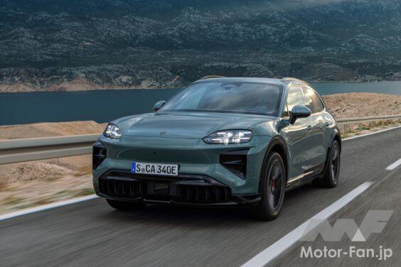 「ポルシェ カイエン エレクトリック」の走行シーン。