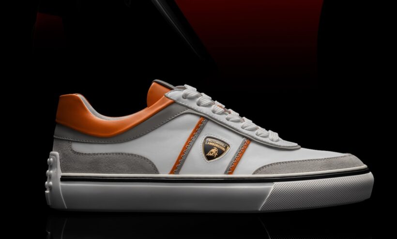 ランボルギーニとコラボレーションした、「トッズ（Tod’s）」のローファーとスニーカー。