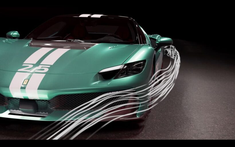 フロントバンパーサイドを通過した空気は整流される