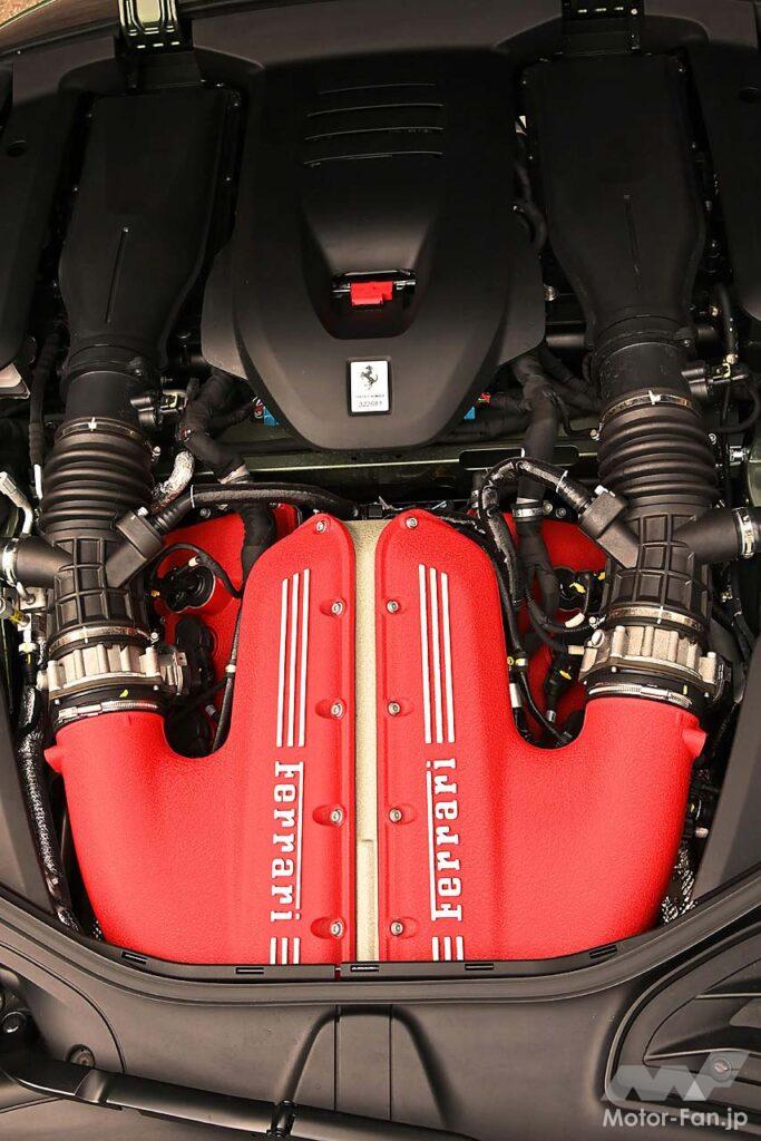 F140HD型6.5リッターV型12気筒エンジンは、スペチアーレシリーズとなる812コンペティツィオーネのそれがベース。チタン製コンロッドやバランス取りしたクランクシャフトなどを採用、自然吸気ながら830PSを実現している。最高回転数は9500rpm。