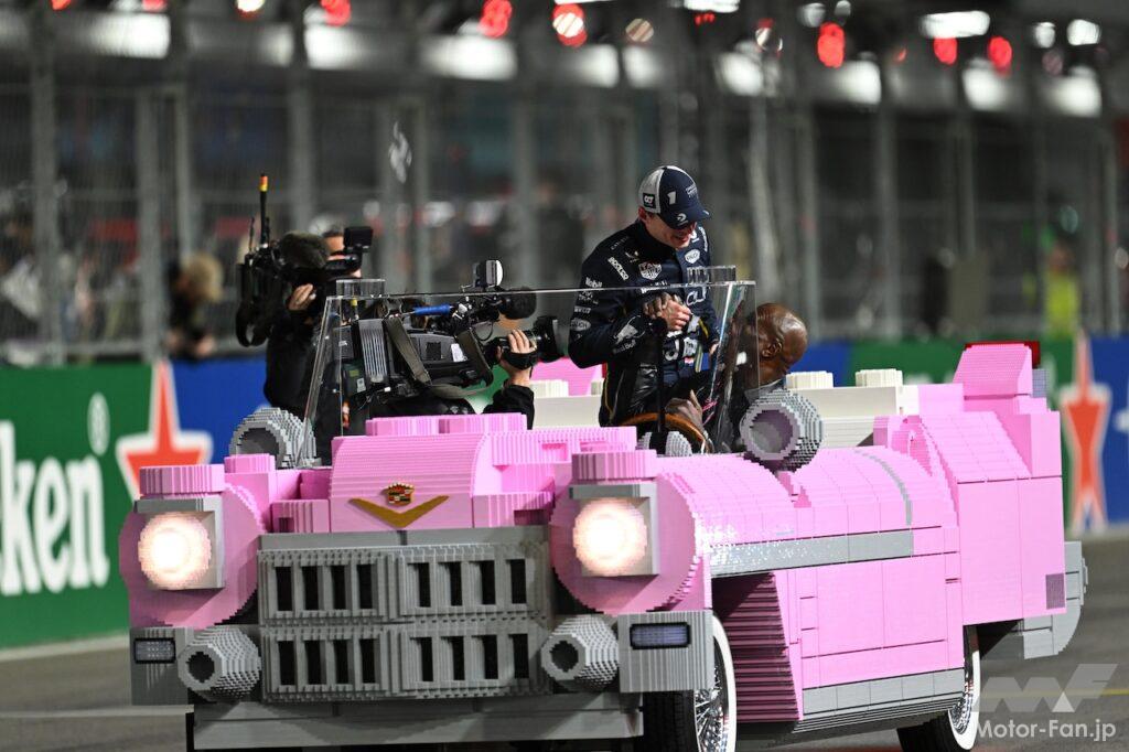 F1第22戦ラスベガスGPの表彰式エスコート車両として、実際に動く「レゴ キャデラック」が登場した。