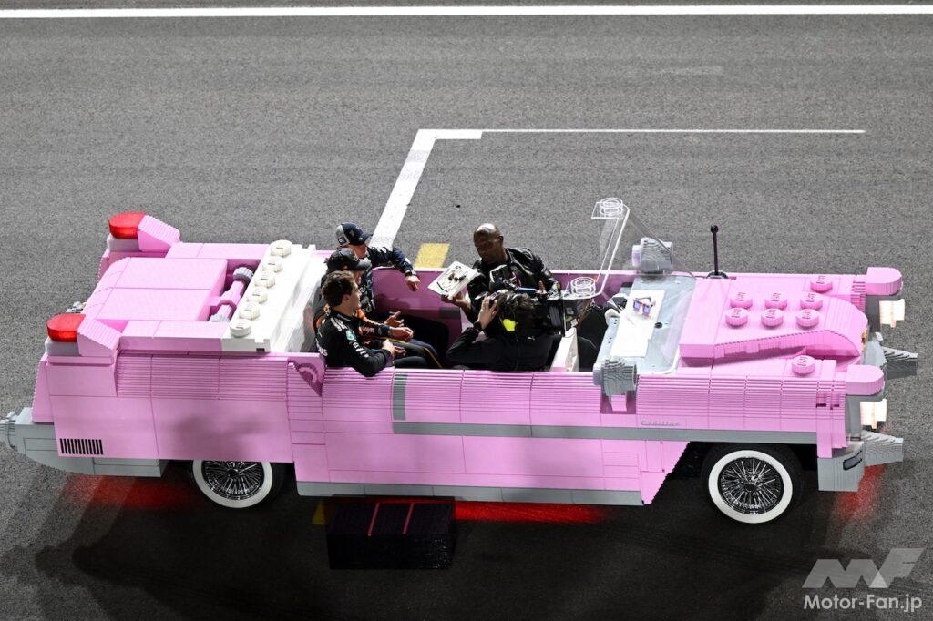 F1第22戦ラスベガスGPの表彰式エスコート車両として、実際に動く「レゴ キャデラック」が登場した。