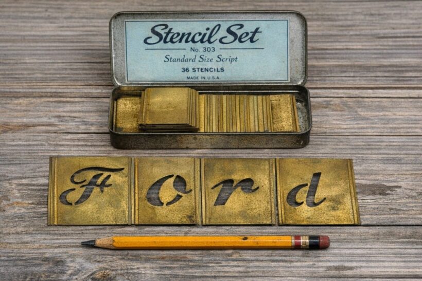 ステンシル文字セット（画像はイメージ）。