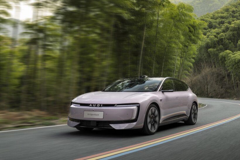 アウディが中国で展開する新ブランド「AUDI」のフル電動クロスオーバー「E5 スポーツバック」。