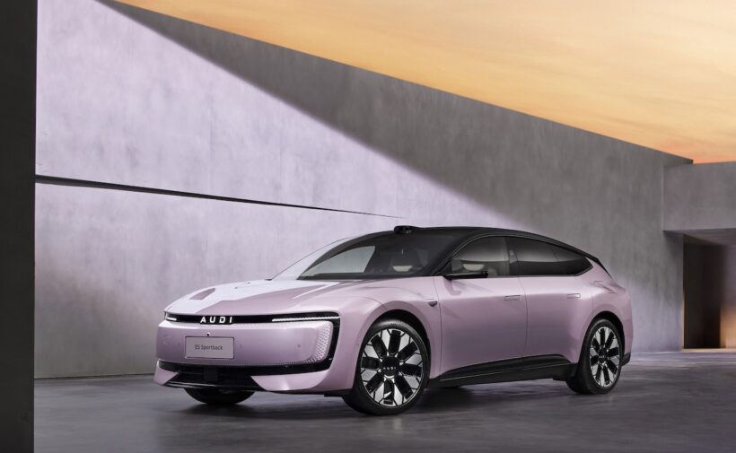 アウディが中国で展開する新ブランド「AUDI」のフル電動クロスオーバー「E5 スポーツバック」。