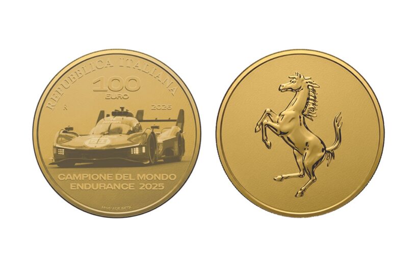 イタリア国立造幣局は、フェラーリ 499Pが描かれた記念金貨を発売する。