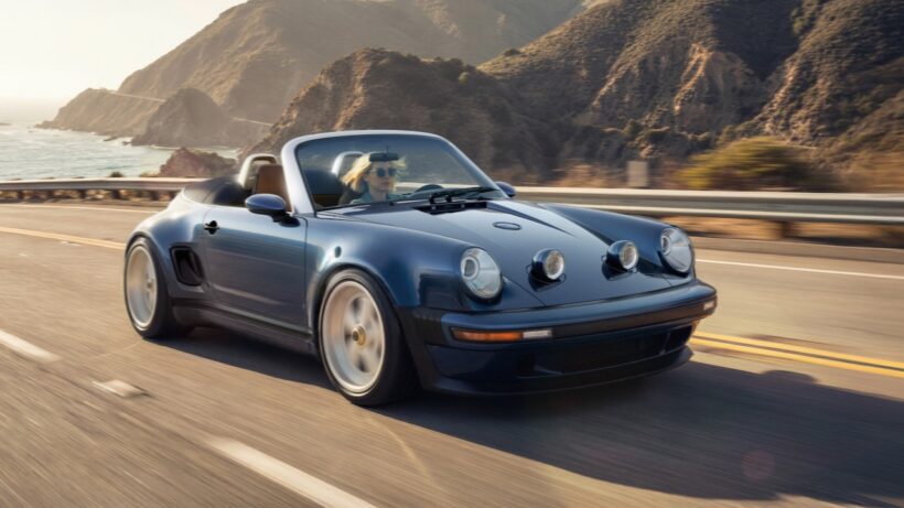 「ポルシェ 911 カレラ カブリオレ リイマジンド バイ シンガー」の走行シーン。