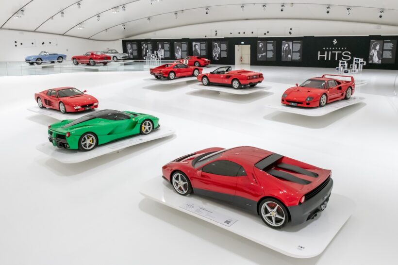 フェラーリ・ミュージアムでスタートした新企画展『The Greatest Hits ― Music Legends and their Ferraris』。