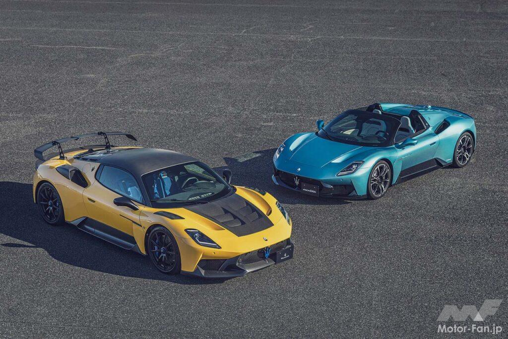 デビューはGT2ストラダーレ(左)が2024年8月、MCプーラ(右)が2025年7月。両車のフロントバンパー形状はよく似ており、GT2ストラダーレはMCプーラのスタイリング、即ちMC20のマイナーチェンジ要素を先行して取り入れていたことがわかる。