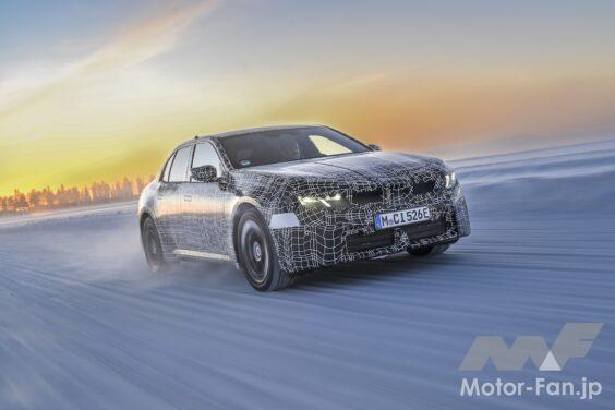 スウェーデン・アルイェプローグで行われた、フル電動新型セダン「BMW i3」の寒冷地テスト。