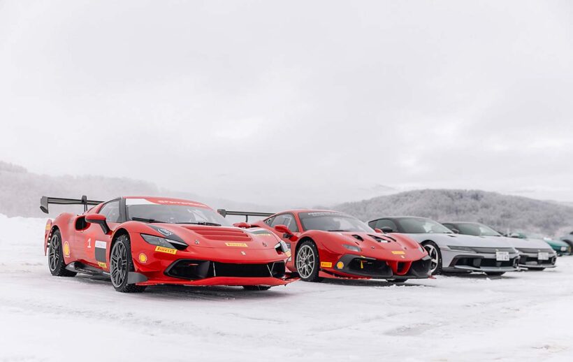 今回の車両はアマルフィ、プロサングエ、849テスタロッサ、12チリンドリなどの最新モデルに加えて、なんと296チャレンジと488チャレンジも用意されていた。
