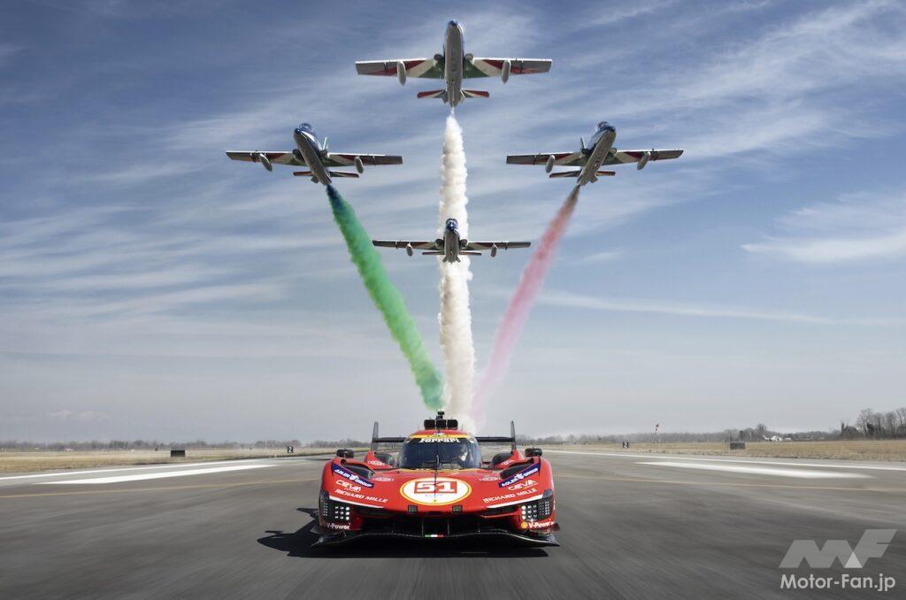 WEC開幕戦「イモラ6時間レース」を前に、フェラーリとイタリア空軍のアクロバットチーム「フレッチェ・トリコローリ」が共演を果たした。