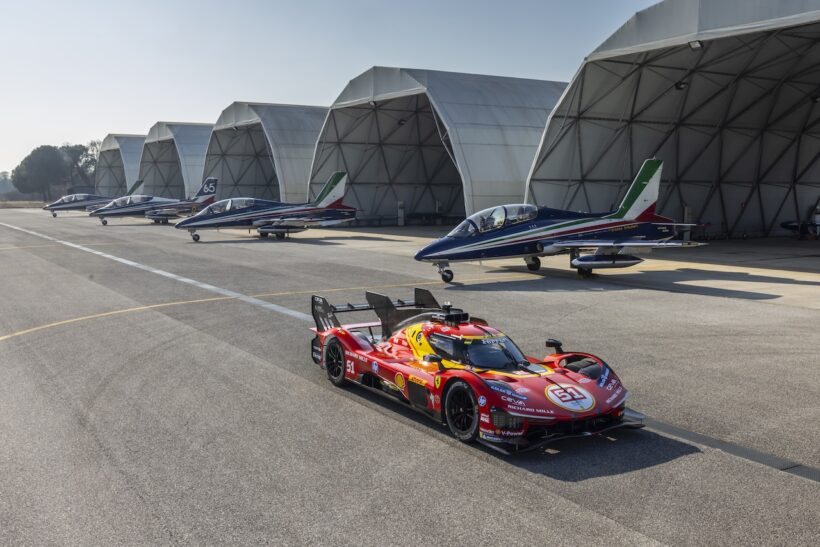 WEC開幕戦「イモラ6時間レース」を前に、フェラーリとイタリア空軍のアクロバットチーム「フレッチェ・トリコローリ」が共演を果たした。