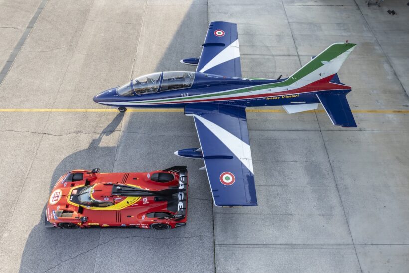 WEC開幕戦「イモラ6時間レース」を前に、フェラーリとイタリア空軍のアクロバットチーム「フレッチェ・トリコローリ」が共演を果たした。